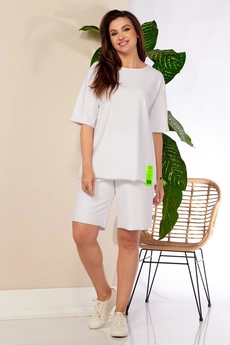 *Костюм с шортами 996-1 белый Anastasia