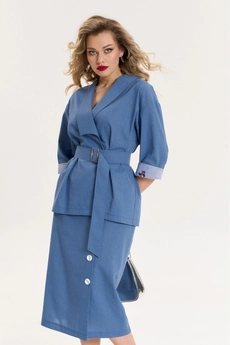 Костюм с юбкой 1074 деним Anastasia