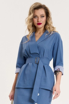 Костюм с юбкой 1074 деним Anastasia