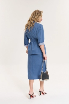 Костюм с юбкой 1074 деним Anastasia