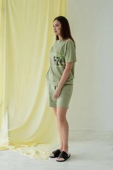 Костюм с шортами 6681 зеленый Angelinа