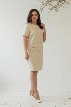 Костюм с юбкой 769 бежевый Angelinа