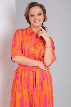 Платье 002 оранжевый Andrea Fashion