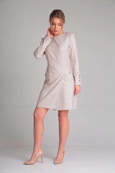 Платье 010 лавандовый + гусиная лапка Andrea Fashion