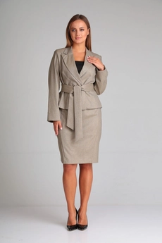 Костюм с юбкой 011 песочный Andrea Fashion