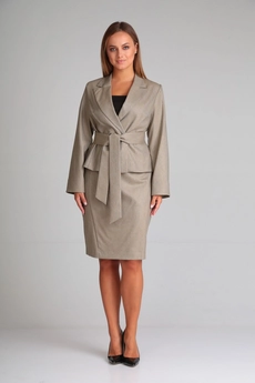 Костюм с юбкой 011 песочный Andrea Fashion