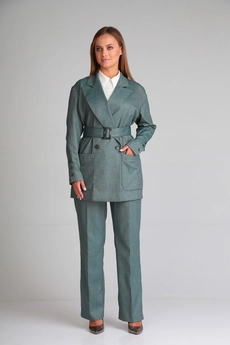 Костюм брючный 012 зеленый Andrea Fashion
