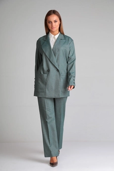 Костюм брючный 012 зеленый Andrea Fashion