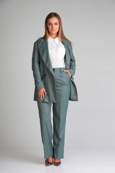Костюм брючный 012 зеленый Andrea Fashion