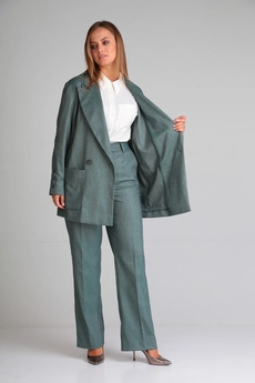 Костюм брючный 012 зеленый Andrea Fashion