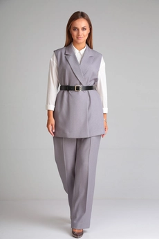 Костюм брючный 013 серый Andrea Fashion