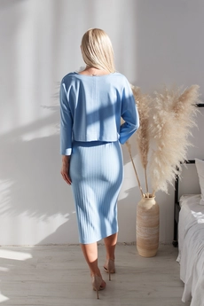 Костюм с платьем 2261 небесный Andrea Fashion