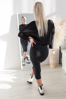 Костюм с платьем 2261 черный Andrea Fashion