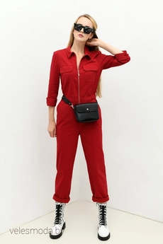 Комбинезон 026-1 красный Andrea Fashion