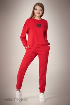 Спортивный костюм  061 красный Andrea Fashion