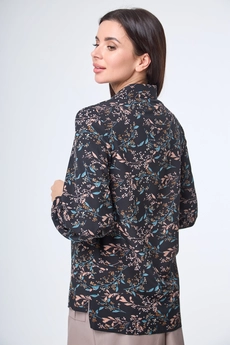 Блузка 1028 черный + цветы Anelli