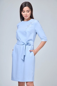 Платье 1070 бело-голубой Anelli