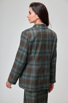 Костюм с юбкой 1147 пихта клетка Anelli