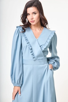 Костюм с юбкой 1232 голубой Anelli