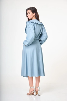 Костюм с юбкой 1232 голубой Anelli