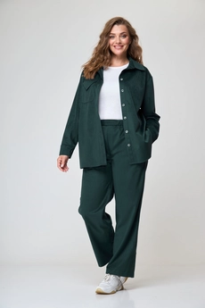 Костюм брючный 1240 бутылочно-зеленый Anelli