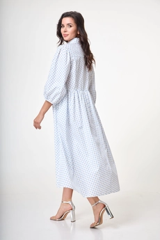 Платье 1260 белый + голубой клевер Anelli