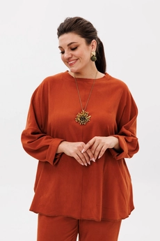 Костюм брючный 1365 пряная тыква Anelli