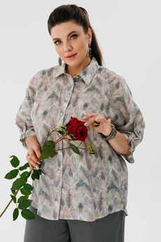 Костюм брючный 1465 перья + базальтово-серый Anelli