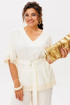 Костюм брючный 1607 ванильный пломбир Anelli