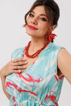 Платье 1645 кораллы в море Anelli