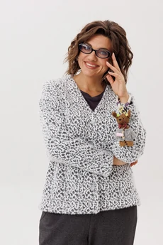 Жакет 1661 пушистый лео Anelli