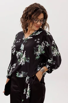 Блузка 1662 цветы ночного сада Anelli