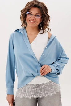 Блузка 1663 голубая лагуна Anelli