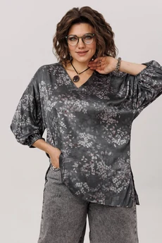 Блузка 1665-1 графитовый гербарий Anelli
