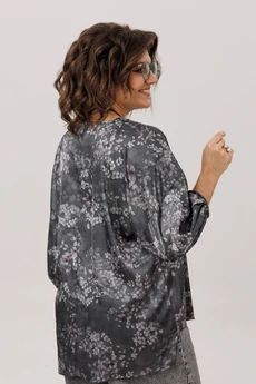 Блузка 1665-1 графитовый гербарий Anelli