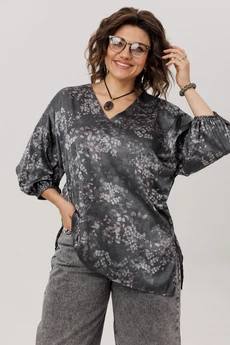 Блузка 1665-1 графитовый гербарий Anelli