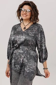 Блузка 1665-1 графитовый гербарий Anelli