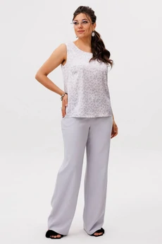 Костюм брючный 1672 сиреневый лео Anelli