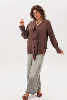 Блузка 1679  молочный шоколад Anelli