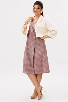 Костюм с платьем 1708 соевое молоко Anelli