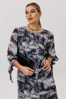 Платье 1733 леопардовый серый Anelli