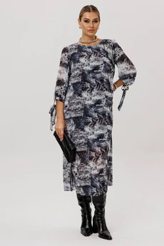 Платье 1733 леопардовый серый Anelli