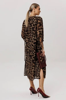 Платье 1733 коричневый леопард Anelli