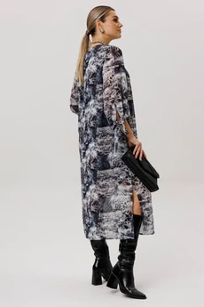 Платье 1733 леопардовый серый Anelli