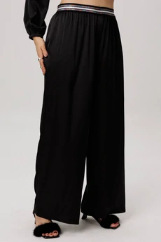 Брюки 1734 блестящий черный Anelli