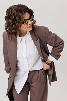 Костюм брючный 1742 масала чай Anelli