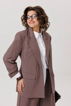 Костюм брючный 1742 масала чай Anelli