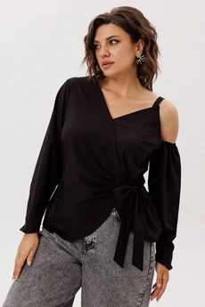 Блузка 1760 черная орхидея Anelli