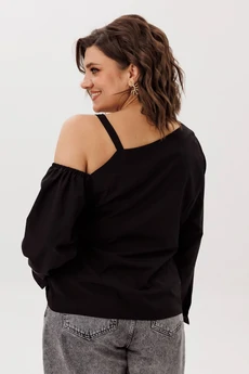 Блузка 1760 черная орхидея Anelli