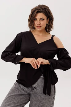 Блузка 1760 черная орхидея Anelli